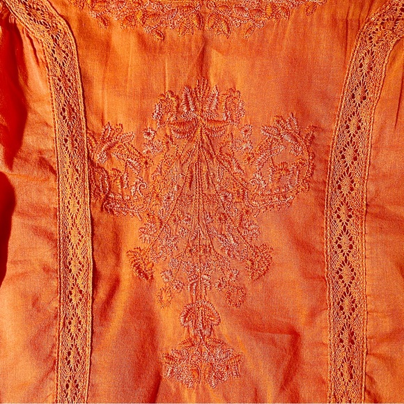 Free People Victorian Waisted Lace Inset and Embroidered Mini Dress Sz S/M - Picture 8 of 10